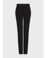 Emporio Armani H3NP2XC99321999 Pantaloni con tape in satin nero