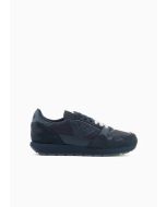 Emporio Armani - Sneakers in mesh con dettagli suede e patch aquila blu navy