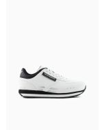 Emporio Armani - Sneakers in pelle con aquila degradé bianco