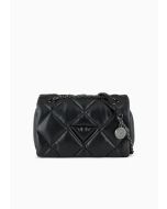 Emporio Armani Y3B208YWJ8I180001 Borsa a tracolla con patta effetto nappa matelassé nero