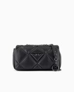 Emporio Armani - Mini bag a tracolla con patta effetto nappa matelassé nero