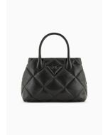 Emporio Armani - Borsa a mano media effetto nappa matelassé nero