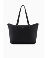 Emporio Armani Y3D279YWS1E180001 Shopper in nylon riciclato con placchetta aquila ASV nero profondo