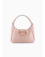 Emporio Armani Y3E235YWR2V181784 Borsa a mano hobo in raso con fibbia aquila rosa chiaro