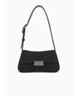 Emporio Armani Y3E244YZZ9I181138 Borsa a spalla baguette in satin con strass nero