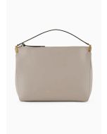 Emporio Armani - Borsa a mano grande in pelle liscia beige