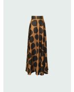 Giada Curti - Gonna satin pois nero cacao