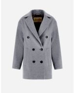Herno - Peacoat in luxury wool e nylon ultralight grigio chiaro