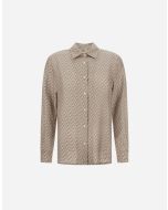 Herno - Camicia in silk iconic print cammello