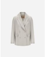 Herno - Blazer in flawless woven bianco panna