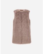 Herno - Gilet Resort in fullness faux fur lilla chiaro
