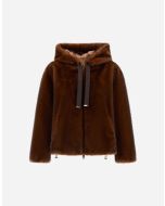Herno - Bomber in melange alternative mink fur fondente