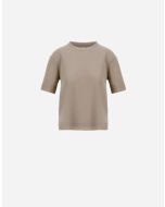 Herno - T-shirt in glam knit effect tortora