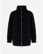Herno - Cardigan in infinity wool e nylon ultralight nero