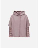 Herno - Cappa Resort in felted wool e nylon ultralight lilla chiaro