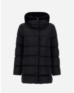 Herno - A-Shape in raso e lady alternative fur nero