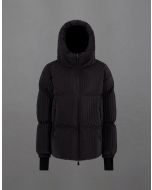 Herno - Cappa A-shape laminar in tech corduroy effect nero