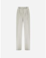 Herno - Pantaloni in flawless woven bianco panna