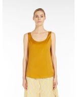 Max Mara 3161012606077 PAN Top in raso di seta ocra