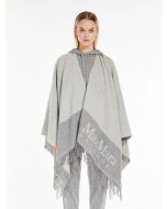 Max Mara - Poncho in filato di lana DEODARA bianco seta grigio
