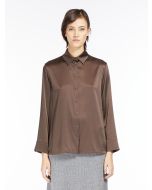 Max Mara - Camicia in raso di seta stretch FINIRE marrone