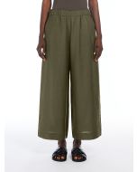 Max Mara - Pantaloni in tela di lino MINNIE verde scuro