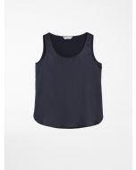 Max Mara - Top in raso di seta PAN blu