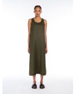 Max Mara - Abito in tela di lino DOUGLAS verde scuro