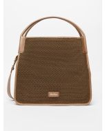 Max Mara - Borsa a rete FREDA cammello nero