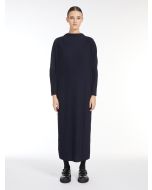 Max Mara - Abito lungo A-line in jersey plissé FARAONE blu