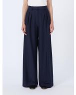 Max Mara - Pantalone in jersey di viscosa gessato GELA blue navy riga bianca