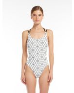 Max Mara - Costume intero in jersey CORA bianco nero