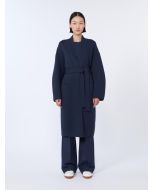 Max Mara - Cappotto in piquet accoppiato di cotone DILETTA blue navy
