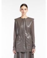 Max Mara - Gilet in jersey spalmato TOLONE fango