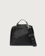 Orciani - Borsa a mano Sveva Cocco Piccola in nappa stampa cocco nero