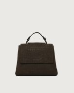 Orciani - Borsa Sveva Cocco Nabuk Small a mano in pelle con tracolla testa di moro