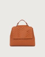 Orciani - Borsa Sveva Nappa Woven Small in pelle intrecciata amber