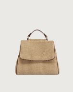 Orciani - Borsa Sveva Zanzibar Small a mano in tessuto e pelle biscotto