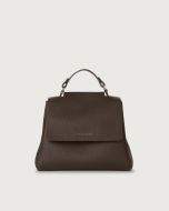 Orciani - Borsa Sveva Soft Piccola a mano in pelle con tracolla t. moro