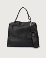 Orciani 20w-BT2006_CCN-NER Borsa a spalla Sveva Cocco Media in nappa stampa cocco nero