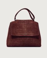 Orciani - Borsa Sveva Cocco Nabuk Media a spalla in pelle con tracolla chianti