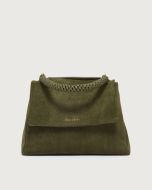 Orciani - Borsa Sveva Peach Media a spalla in suede con tracolla bosco