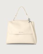 Orciani - Borsa Sveva Soft Media a spalla in pelle con tracolla avorio