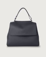Orciani - Borsa Sveva Soft Media a spalla in pelle con tracolla navy