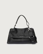 Orciani 24S-B02159--CCN-NER Borsa Sveva Longuette Cocco in nappa stampa cocco nero