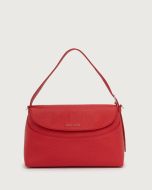 Orciani - Borsa a spalla Nana Soft in pelle martellata con tracolla marlboro