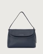 Orciani 24W-B02176_SOF-NVY Borsa Nana Soft Midi a spalla in pelle martellata con tracolla navy