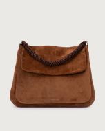 Orciani 25S-B02190_PEA-SEL Borsa a spalla Diana Peach Large in suede con tracolla sella