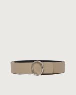 Orciani - Cintura reversibile Soft Double in pelle 3,5 cm sabbia nero