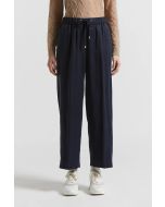 Peserico Easy - Pantalone in diagonale di viscosa blu spaziale